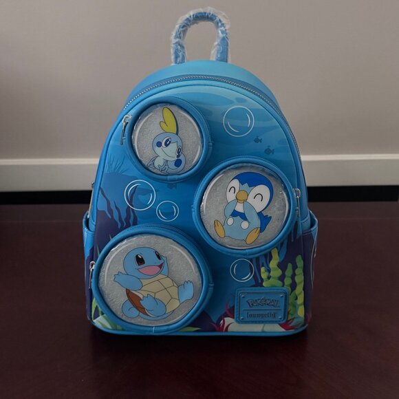 Loungefly Blue Water Type Pokemon Squirtle Mini Backpack - Picture 1 of 10